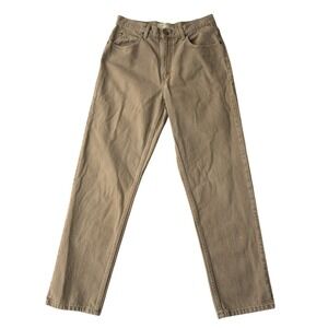 Vtg LL Bean Double L Natural Fit Mens Tan Cotton Jeans 33x32 Straight Leg